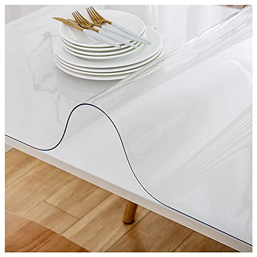 LAVOUP Tischschutz transparent 1.5 mm PVC abwischbar wasserdicht für Zuhause, Küche 70 x 120 cm, transparent von LAVOUP