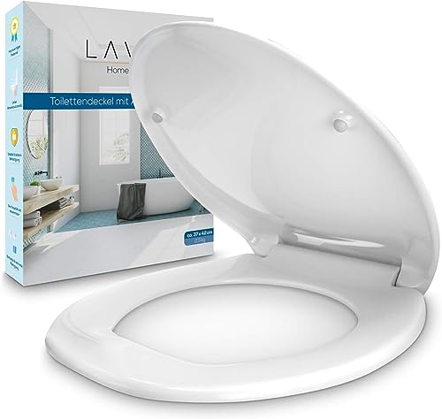 LAVUR Home & Living Toilettendeckel | Praktische Absenkautomatik für sanftes Schließen | Haltbarer Duroplast WC Sitz in universeller Größe | Leicht abnehmbar zur hygienischen Reinigung von LAVUR Home & Living