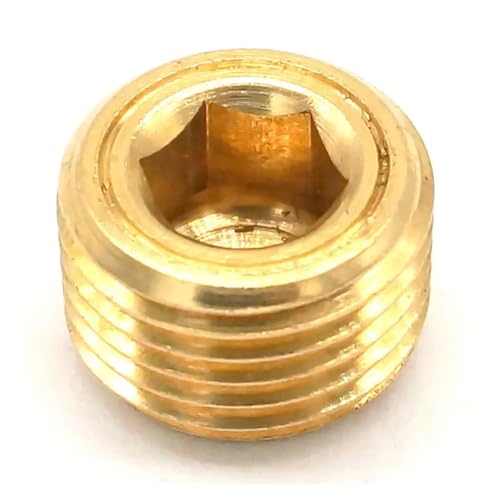 10pcs 1/8" NPT Male Brass Pipe Countersunk Internal Hex Socket Allen Head Pipe End Cap 10pcs 1/8" NPT Male Brass Pipe Countersunk Internal Hex Socket Allen Head Pipe End Cap von LAVWZDQOWD