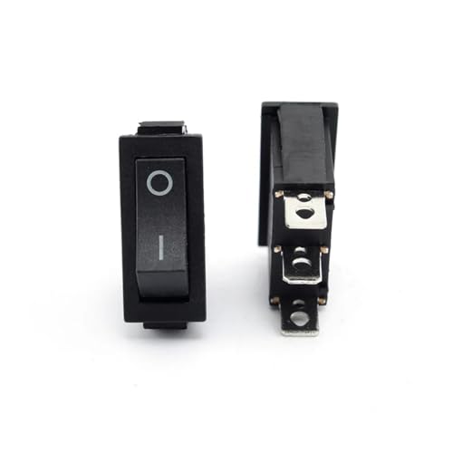 10pcs AC 250V 15A 3 Pin Solder Lug SPDT ON/ON 2 Position Rocker Switch Black Button von LAVWZDQOWD