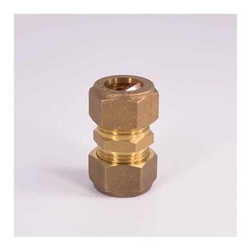 Fit 15mm Tube OD Brass Compression Union Fitting With Copper Ferrule Ring Water Gas Oil von LAVWZDQOWD