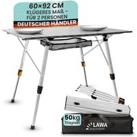 Campingtisch faltbar höhenverstellbar 92 x 60 4,4kg Aluminiumtisch klappbar 2 Personen von LAWA LIVING AND LIFESTYLE