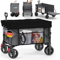 Faltbarer Bollerwagen mit Dach, Bremse, Heckklappe, kleines Packmaß kompakter Transportwagen leicht von LAWA LIVING AND LIFESTYLE