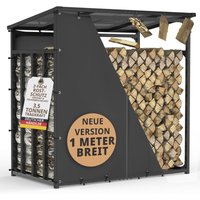 Kaminholzregal außen Metall mit Plane VERZINKT 185x105x185 Stapelhilfe Brennholz Lager für Feuer Holz Unterstand mit Dach von LAWA LIVING AND LIFESTYLE