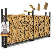 Lawa Living And Lifestyle - Kaminholzregal außen Metall verzinkt 223x25x115 Stapelhilfe Brennholz 800kg Brennholzunterstand von LAWA LIVING AND LIFESTYLE