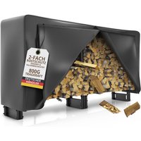 Lawa Living And Lifestyle - Kaminholzregal außen Metall verzinkt mit Plane 223x25x115 Stapelhilfe Brennholz 800kg Holz Unterstand mit Dach von LAWA LIVING AND LIFESTYLE