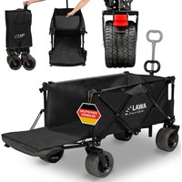 Faltbarer Bollerwagen mit Heckklappe klapp Handwagen für Hunde Transportwagen kompakt leicht BW07 Schwarz von LAWA LIVING AND LIFESTYLE