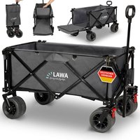 klapp Bollerwagen faltbar mit Heckklappe Handwagen Transportwagen Hundebuggy klein leicht BW05 GRAU von LAWA LIVING AND LIFESTYLE