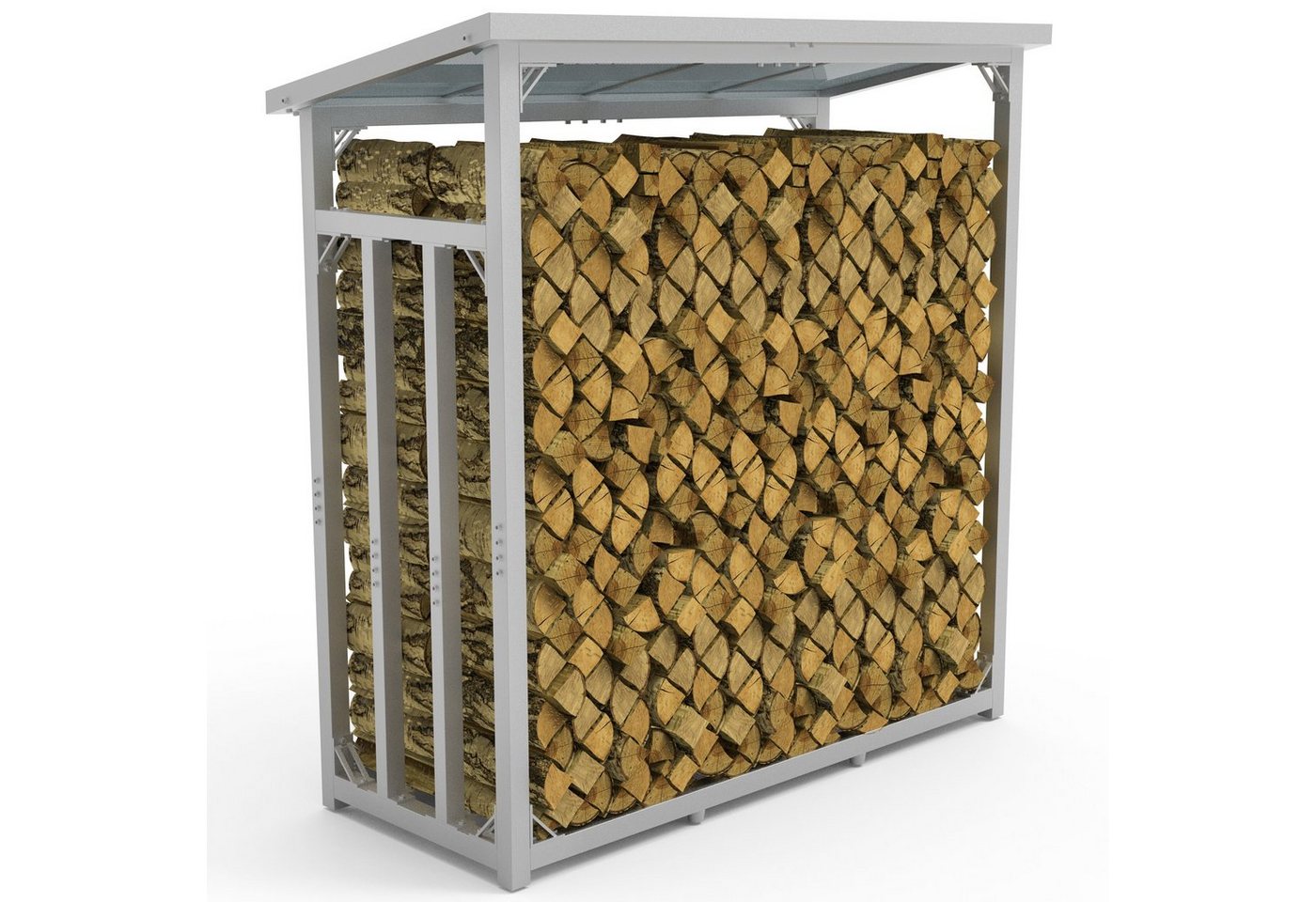 LAWA Living and Lifestyle Kaminholzregal Dach Feuerholzregal außen Metall Stapelhilfe Brennholzregal verzinkt, BxTxH:188x70x188 cm, 3t, für ca. 2,3³ RM, pulverbeschichtet, Silber LAWA Living and Lifestyle Kaminholzregal Dach Feuerholzregal außen Metall Stapelhilfe Brennholzregal verzinkt, BxTxH:188x70x188 cm, 3t, für ca. 2,3³ RM, pulverbeschichtet, Silber von LAWA Living and Lifestyle