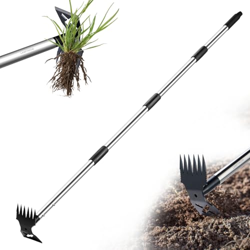 LAWFYMORI Unkrautstecher, Unkrautentferner Länge 150cm, Unkrautjäter mit Langem Stiel, 2-in-1 Unkrautrechen und Gartenhacke, Gartenwerkzeug Effizientes Entfernen von Unkraut Gartengeräte LAWFYMORI Unkrautstecher, Unkrautentferner Länge 150cm, Unkrautjäter mit Langem Stiel, 2-in-1 Unkrautrechen und Gartenhacke, Gartenwerkzeug Effizientes Entfernen von Unkraut Gartengeräte von LAWFYMORI