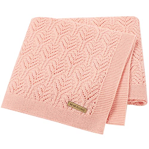 LAWKUL Babydecke 100% Baumwolle Zellulare Decke Weich Gestrickt Babydecken für Neugeborene Jungen Mädchen Kleinkind 100x80cm (Rosa) von LAWKUL