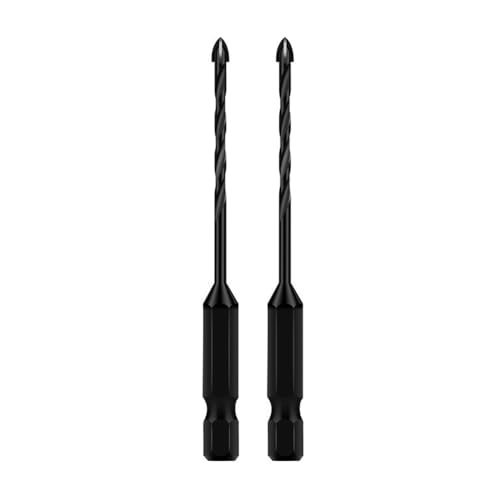 2-teiliges Hartmetallbohrer-Set for Beton, Porzellan, Fliesen und Glass, Kreuz-Sechskant-Bohrer-Set, Multifunktions-Werkzeugset(8mm) von LAXALO