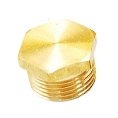 LAXALO 1 Stück BSP-Außengewinde Messingrohr Sechskantkopf Messing Endkappe Stecker, 1/2 3/4 1 Zoll Fitting Kupplung Anschlussadapter(1inch) von LAXALO
