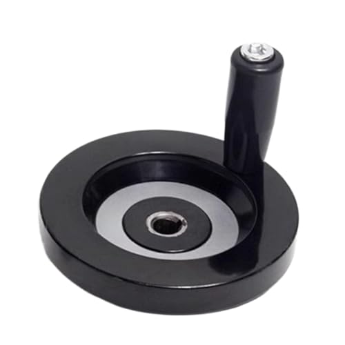 LAXALO 1 Stück hinteres geriffeltes Handrad mit drehbarem Griff, Handrad for Drehmaschinen und Fräsmaschinen mit Passfedernut(125x14x5mm) von LAXALO