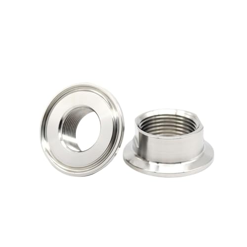 LAXALO 2 Stück Rohrverschraubungen mit Innengewinde, hohe Belastbarkeit, Tri-Clamp-Rohrverschraubung aus Edelstahl 304, 50,5 mm, 64 mm(50.5MM*1 INCH) von LAXALO