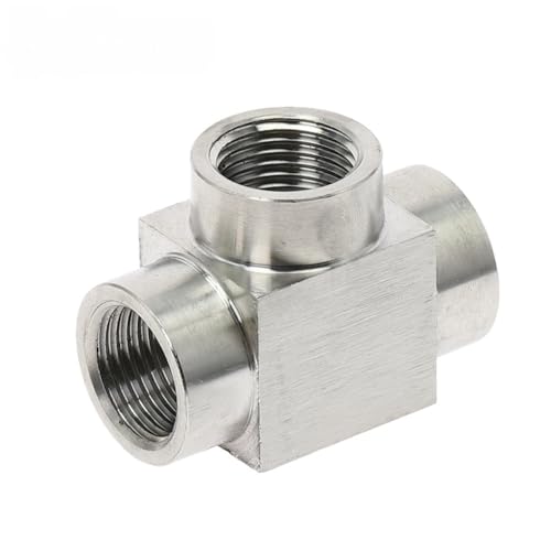 LAXALO BSP-Innen-T-Stück, 3-Wege-Anschlussadapter, 1/4 Zoll, 3/8 Zoll, 1/2 Zoll, SS304-Rohrverschraubung for Wasser und Öl, 1 Stück(1/2inch) von LAXALO
