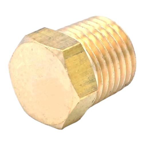 LAXALO NPT-Außensechskant-Endkappenstopfen, hochfester Messing-Rohrverschraubungsadapter 1/8 Zoll, 1/4 Zoll, 3/8 Zoll(3/8inch) von LAXALO