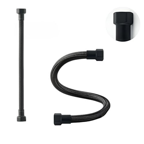 LAXARA DVGW Premium farbiger Flexschlauch schwarz und weiß 3/8 Zoll bis 1/2 Zoll ÜM beidseitig in auswählbaren Stilen (3/8 Zoll Schwarz | Schwarz Matt, 50 cm) von LAXARA