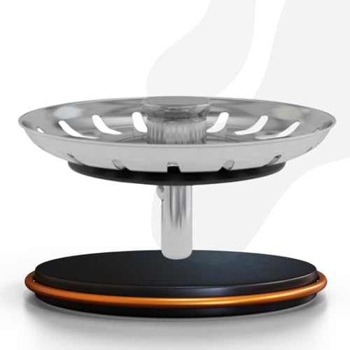 LAXARA Universal Waschbecken 80 mm - Siebkörbchen Edelstahl | Magnet-Ablaufabdeckung Spüle in gebürsteter Edelstahl Optik | Siebkörbchen Abdeckung, Siebkörbchen Spüle | Highlight | (Ohne Magnet) von LAXARA