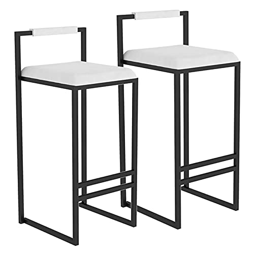 LAXF-Stühle Barsessel 2er Set, Set aus 2 quadratischen Barhocker mit Rückenlehne, Samt Barstuhl, Barhocker Stuhl zum Frühstück Kücheninsel Theke Hochhocker Esszimmerstuhl von LAXF-Stühle