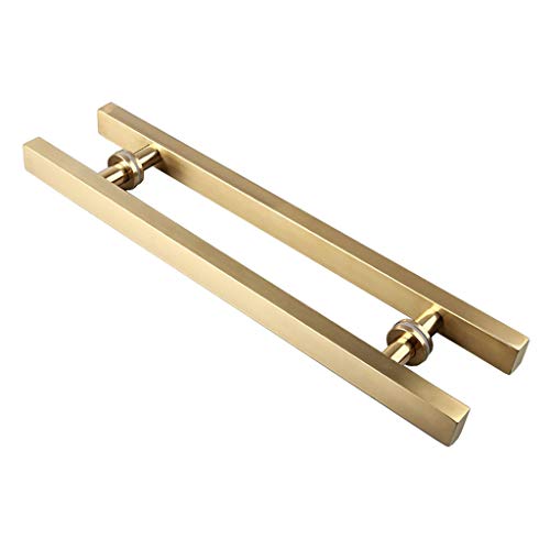 Türgriff-Hardware, Push-Pull-Griff aus gebürstetem Vierkantrohr aus Titan-Gold-Edelstahl for Glastüren, geeignet for Büro, Hotel, Zuhause, 6 Größen (Größe: 1200 x 800 mm), 1200 x 800 mm ( Size : 800x6 von LAXTO
