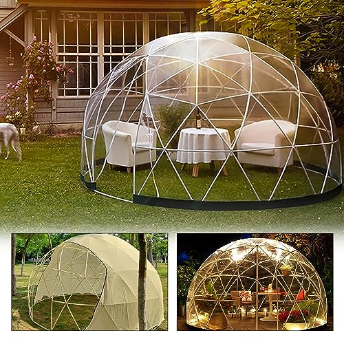 Gartenkuppel für den Außenbereich, 3,6 x 2,2 m, Blasenzelt aus PVC, wetterfest, Gewächshaus, Garten, Pavillons, Garten, Haus für Hinterhof, Camping, Party, Veranstaltung (transparent mit Abdeckung) von LAYIQDC