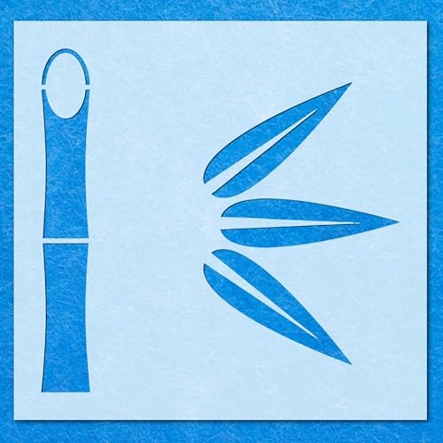 Bambus-Schablone, Mylar-Airbrush-Malerei, Wandkunst von LAZER NINJA