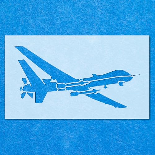 Drohnenschablone, Mylar-Airbrush-Malerei, Wandkunst Drohnenschablone, Mylar-Airbrush-Malerei, Wandkunst von LAZER NINJA