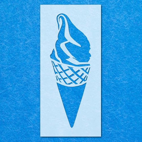 Eiswaffel-Schablone, Mylar-Airbrush-Malerei, Wandkunst Eiswaffel-Schablone, Mylar-Airbrush-Malerei, Wandkunst von LAZER NINJA