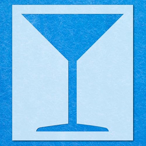 Martini-Glas-Schablone, Mylar-Airbrush-Malerei, Wandkunst, Handwerk Martini-Glas-Schablone, Mylar-Airbrush-Malerei, Wandkunst, Handwerk von LAZER NINJA