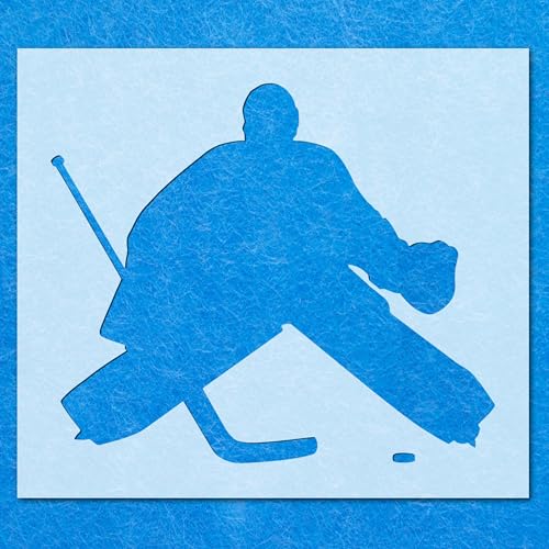 Schablone für Hockey-Torwart-Silhouette, Mylar, Airbrush-Malerei, Wandkunst, Handwerk von LAZER NINJA