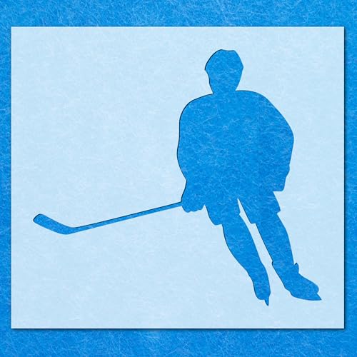 Schablone für Hockeyspieler Silhouette 02, Mylar, Airbrush-Malerei, Wandkunst, Handwerk von LAZER NINJA