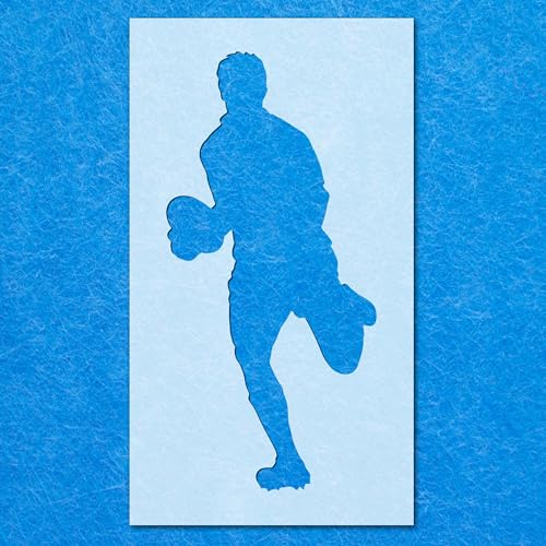 Schablone für Rugbyspieler-Silhouette, Mylar, Airbrush-Malerei, Wandkunst Schablone für Rugbyspieler-Silhouette, Mylar, Airbrush-Malerei, Wandkunst von LAZER NINJA