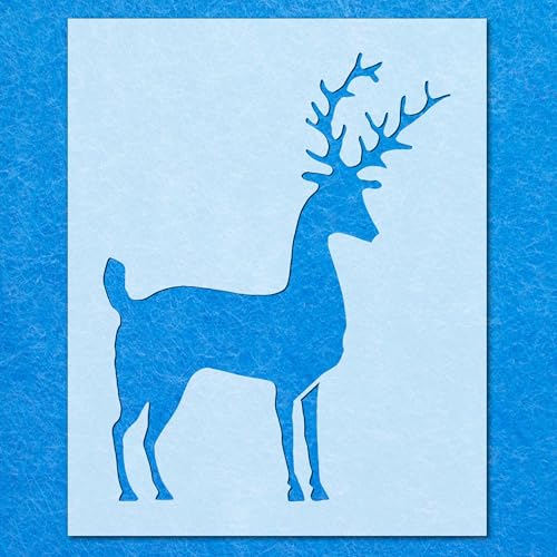 Schablone mit Rentier-Silhouetten-Schablone 08, Mylar-Airbrush-Malerei, Wandkunst, Handwerk von LAZER NINJA