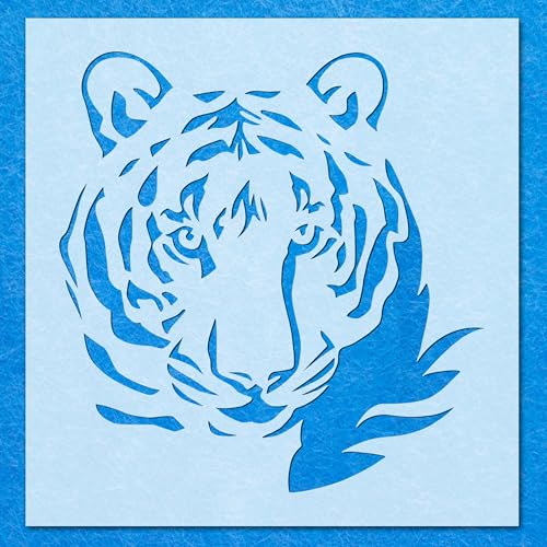 Tiger-Schablone, Mylar-Airbrush-Malerei, Wandkunst Tiger-Schablone, Mylar-Airbrush-Malerei, Wandkunst von LAZER NINJA