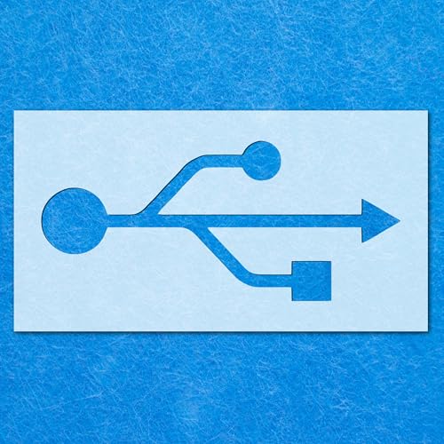 USB-Symbol-Schablone, Mylar-Airbrush-Malerei, Wandkunst, Handwerk USB-Symbol-Schablone, Mylar-Airbrush-Malerei, Wandkunst, Handwerk von LAZER NINJA