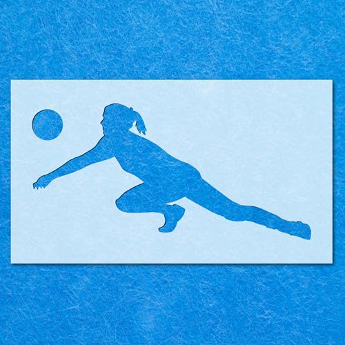 Volleyball-Silhouetten-Schablone, Mylar-Airbrush-Malerei, Wandkunst, Handwerk von LAZER NINJA