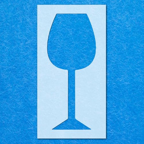 Weinglas-Schablone, Mylar-Airbrush-Malerei, Wandkunst Weinglas-Schablone, Mylar-Airbrush-Malerei, Wandkunst von LAZER NINJA