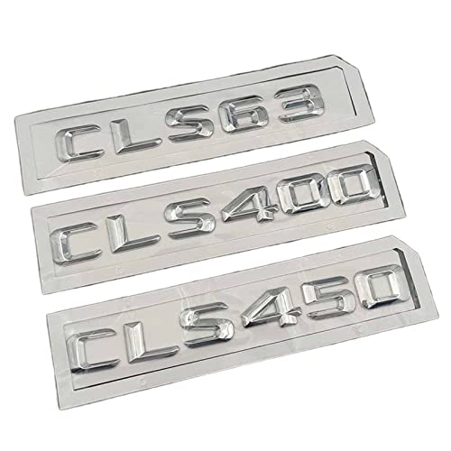 LAZIRO 3D ABS Auto Heckkoffer Emblem Abzeichen Buchstaben Aufkleber passend for Mercedes AMG CLS 63 260 320 400 450 600 4MATIC C219 C218 W218 Zubehör (Size : CLS 400) von LAZIRO