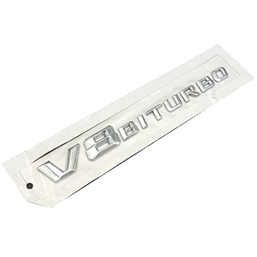 LAZIRO 3D ABS Buchstaben Auto Kofferraum Abzeichen G63 S63 E63 C63 Emblem Logo Passend for Mercedes Passend for AMG W205 W204 W213 W212 W222 W221 W463 Zubehör (Color : V8 BITURBO) von LAZIRO