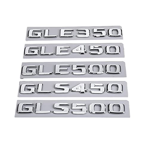 LAZIRO ABS 3D Chrom Buchstaben for Kofferraum Emblem Logo passend for Mercedes GLE 350 450 500 W166 W167 GLS 450 500 X166 X167 Schriftzug Zubehör (Color : Chrome, Size : GLE450) von LAZIRO