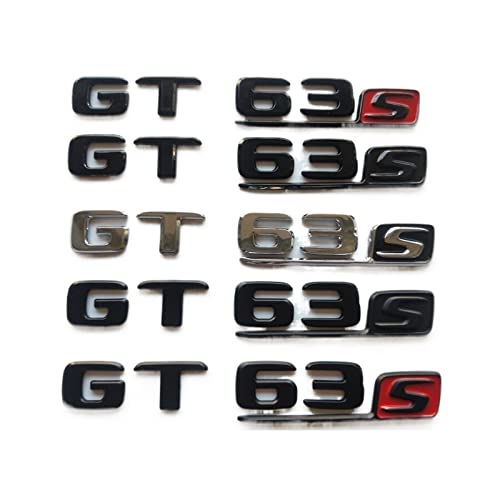 LAZIRO Chrom, Schwarze Buchstaben, Kofferraumabzeichen, Embleme, Aufkleber, passend for Mercedes Benz X290 Coupe AMG GT 63 S GT63S (Size : Matte Black(red S)) von LAZIRO