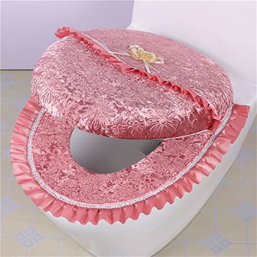 LAZIRO Gold Samt Toilette Sitzbezug Set Toilettensitz Kissen Universal WC Deckel wasserdichte Toilette Sitzkissen (Color : Color 3-1 Set) von LAZIRO