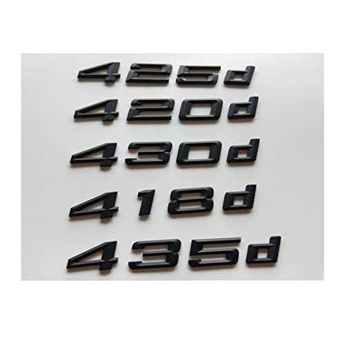 LAZIRO Mattschwarz 418d 420d 425d 430d 435d Embleme hintere Nummernbuchstaben passend for BMW 4er F32 F33 F82 F83 (Size : 435d) von LAZIRO