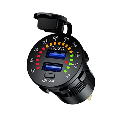 LAZIRO QC 3.0 36W USB Ladegerät Schnellladegerät Motorrad Dual USB Ladedose LED Flimmern for Knopfschalter for Trackboot DVR GPS. LAZIRO QC 3.0 36W USB Ladegerät Schnellladegerät Motorrad Dual USB Ladedose LED Flimmern for Knopfschalter for Trackboot DVR GPS. von LAZIRO