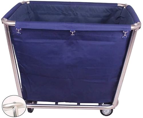 Kommerzieller Wäschewagen Wäschekorb Mit Rollen Hamper Sortierer Wagenwagen mit stummen Rädern und abnehmbaren Taschen 200 kg Kapazität (Color : Blue) von LAZULZ