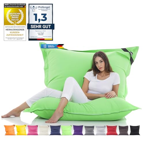 LAZY BAG Original Riesen-Sitzsack Cotton XXL 180x140cm mit 400L | hautfreundliches Baumwolle Sitzkissen 2-in-1 relaxtes Sitzen & Liegen | Perfekte Ergonomie Dank 4 Mio. EPS-Perlen | waschbarer Bezug von LAZY BAG