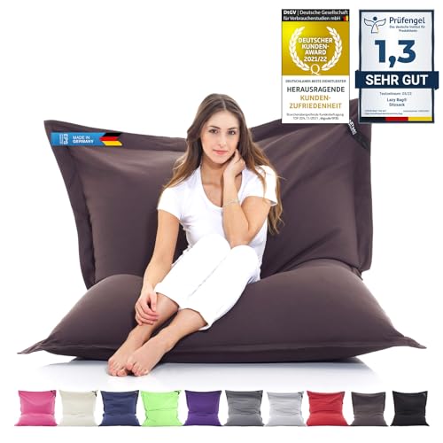 LAZY BAG Original Riesen-Sitzsack Cotton XXL 180x140cm mit 400L | hautfreundliches Baumwolle Sitzkissen 2-in-1 relaxtes Sitzen & Liegen | Perfekte Ergonomie Dank 4 Mio. EPS-Perlen | waschbarer Bezug von LAZY BAG