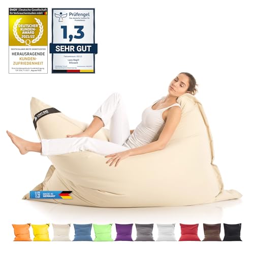 LAZY BAG Riesen-Sitzsack Classic XXL 140x180 cm | Sitzkissen 2-in-1 für relaxtes Sitzen & Liegen | Bequeme Indoor & Outdoor Momente Dank 4 Mio. EPS-Perlen für perfekte Ergonomie | waschbarer Bezug von LAZY BAG