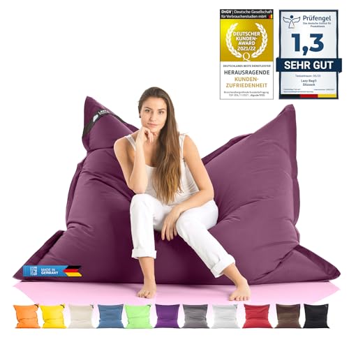 LAZY BAG Riesen-Sitzsack Classic XXL 140x180 cm | Sitzkissen 2-in-1 für relaxtes Sitzen & Liegen | Bequeme Indoor & Outdoor Momente Dank 4 Mio. EPS-Perlen für perfekte Ergonomie | waschbarer Bezug von LAZY BAG